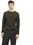 Jack & Jones Herren Sweater Pullover mit Rundhals Ausschnitt JJEHILL Gr&uuml;n Grau S