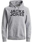 Jack & Jones Herren Hoodie Kapuzenpullover Pullover JJECORP Grau Reg /Large Print XXL