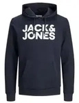 Jack & Jones Herren Hoodie Kapuzenpullover Pullover JJECORP Blau Reg /Large Print S