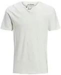 Jack & Jones Herren Rundhals T-Shirt JJESPLIT Slim Fit Wei&szlig; L