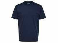 Selected Homme Herren Rundhals T-Shirt SLHRELAXCOLMAN Relaxed Fit Blau 16077385...