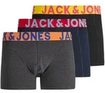 Jack & Jones Herren Boxershorts JACCRAZY SOLID TRUNKS 3er Pack Schwarz Blau Blazer &