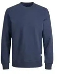 Jack & Jones Herren Rundhals Pullover JJEBASIC Plussize Blau 12182567 6XL
