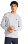 Lee Herren Rundhals Sweatshirt Plain Crew Grau Mele L