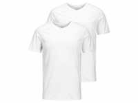 Jack & Jones Herren V-Neck T-Shirt JACBASIC 2er PACK - Regular Fit Regular Fit Weiß