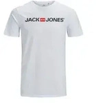Jack & Jones Herren Rundhals T-Shirt JJECORP LOGO Slim Fit Wei&szlig; 12184987 6XL