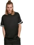 Urban Classics Herren T-Shirt OVERSIZED STRIPES MESH Relaxed Fit 00007 Schwarz S