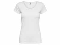 Only Damen Kurzarm T-Shirt ONLLIVE LOVE LIFE S/S ONECK Weiß XL