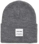 Jack & Jones Herren M&uuml;tze JACLONG KNIT BEANIE Grau One Size