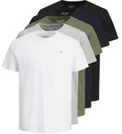 Jack & Jones Herren Rundhals T-Shirt JORJXJ 5er PACK Regular Fit Wei&szlig; Packed W. All