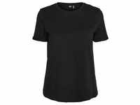 Vero Moda Damen Rundhals T-Shirt VMPAULA Schwarz 10243889 S