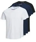 Jack & Jones Herren Rundhals T-Shirt JJEORGANIC BASIC Regular Fit 5er Pack Regular