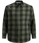 Jack & Jones Herren Freizeit Hemd JJEGINGHAM Comfort Fit Plussize Comfort Fit Gr&uuml;n