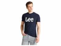 Lee Herren Rundhals T-Shirt Wobbly Logo Blau Drop S