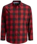 Jack & Jones Herren Freizeit Hemd JJEGINGHAM Comfort Fit Plussize Comfort Fit Rot