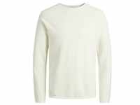 Jack & Jones Herren Sweater Pullover mit Rundhals Ausschnitt JJEHILL Weiß S