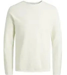 Jack & Jones Herren Sweater Pullover mit Rundhals Ausschnitt JJEHILL Wei&szlig; S