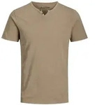 Jack & Jones Herren Rundhals T-Shirt JJESPLIT Slim Fit Beige Slim 12164972 L