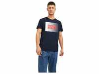 Jack & Jones Herren Rundhals T-Shirt JJECORP LOGO Regular Fit Blau 12233999 L