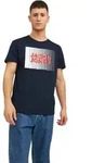 Jack & Jones Herren Rundhals T-Shirt JJECORP LOGO Regular Fit Blau 12233999 L