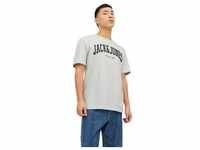 Jack & Jones Herren Rundhals T-Shirt JJEJOSH Relaxed Fit Grau 12236514 L