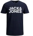 Jack & Jones Herren Rundhals T-Shirt JJECORP LOGO Regular Fit Blau 12158505 XXL