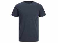 Jack & Jones Herren Rundhals T-Shirt JJEORGANIC Regular Fit Blau Grau 12222887 L
