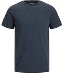 Jack & Jones Herren Rundhals T-Shirt JJEORGANIC Regular Fit Blau Grau 12222887 L