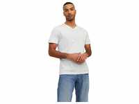 Jack & Jones Herren V-Neck T-Shirt JJEORGANIC BASIC Regular Fit Weiß 12156102 S
