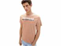 Tom Tailor Herren T-Shirt WORDING LOGO Regular Fit Desert Fawn 24048 XL