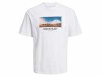 Jack & Jones Herren Rundhals T-Shirt JORVESTERBRO PHOTO Regular Fit Weiß 12240123 L
