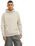 Jack & Jones Herren Hoodie Kapuzenpullover JJEBRADLEY- Relaxed Fit Relaxed Fit Beige