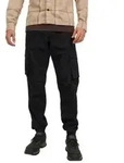 Jack & Jones Herren Cargohose JPSTKANE JJNOAH CUFFED -Relaxed Fit Relaxed Fit Schwarz