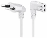 GOOBAY Euro-Netzkabel mit Doppelnutkupplung, wei&szlig;, 1,5m, 90&deg;