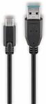 GOOBAY USB 3.0 Typ C/A Anschlusskabel, 45247, 0,15 m, schwarz