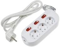 CHILITEC Steckdosenleiste 3-fach, Einzelschaltung, 1,5 m Zuleitung, wei&szlig;