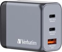 VERBATIM USB-Ladeger&auml;t 32201, 65W, 1x USB-A QC, 2x USB-C PD, grau