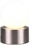 REALITY Tischleuchte Countess R59051007 nickel-matt, Glas wei&szlig;, E14