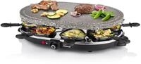 PRINCESS Raclette 8 Oval Steingrillplatte, 1200 W, 8 Pf&auml;nnchen, 43x30 cm