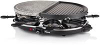 PRINCESS Raclette 8 Oval Stone u. Grill, 1200 W, 8 Personen, 43x30 cm