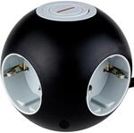 REV Powerglobe mit Schalter, 4-fach, schwarz/grau