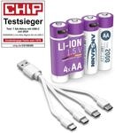 ANSMANN Li-Ion Mignon-Akku, AA, Typ 2000 (min. 1800mAh), 4 St&uuml;ck