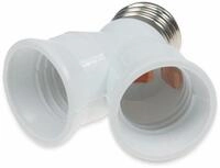 CHILITEC E27-Fassung "Duo" 21078, Adapter auf 2x E27-Schraubfassungen, wei&szlig;