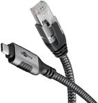 GOOBAY Ethernet-Kabel CAT6 USB-C 3.1 auf RJ45, 1m, schwarz/silber
