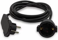 REV Schutzkontakt-Verl&auml;ngerung Smart, mit Flachstecker, 3 m, schwarz