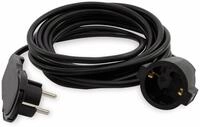 REV Schutzkontakt-Verl&auml;ngerung Smart, mit Flachstecker, 5 m, schwarz