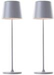 BRILLIANT LED-Akku-Tischleuchte Kaami, 2 W, 310 lm, 3000 K, grau, 2er Set