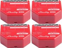SHELLY Relais 1PM Gen4, 16 A, WLAN, Bluetooth, rot, 4 St&uuml;ck