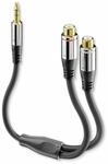SONERO Audioadapter 0,20 m, Klinkenstecker auf 2x Cinchbuchse