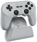 8BITDO Pro 3 Bluetooth Controller & Dock, grau